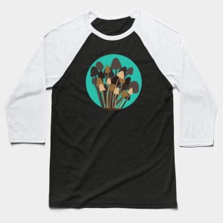 Mushrooms Art Original Design New School Aqua Background Baseball T-Shirt